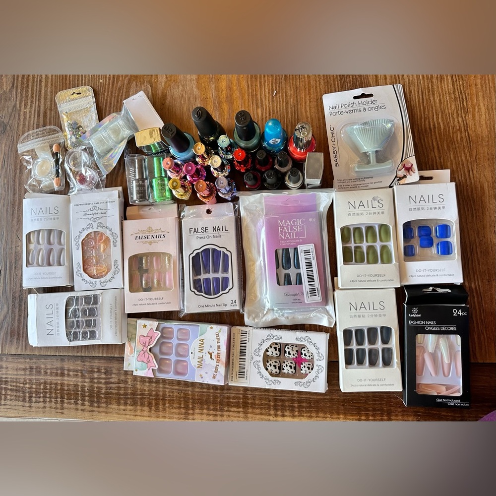 Nail bundles new and lightly used. From OPI and press on nails.
